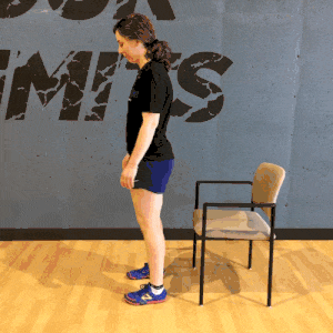 Knee Squat To Chair Thigh Strength