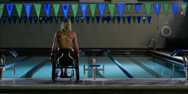 Mallory Weggemann Comeback TCO Training HAUS Paralympic swimmer poolside photo